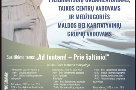 31‑OSIOS TARPTAUTINĖS  DVASINIO ATNAUJIM DIENOS PILGRIMINIŲ KELIONIŲ ORGANIZATORIAMS, TAIKOS CENTRŲ IR MEDŽIU‑ GORIJOS MALDOS IR LABDAROS GRUPŲ VADOVAMS